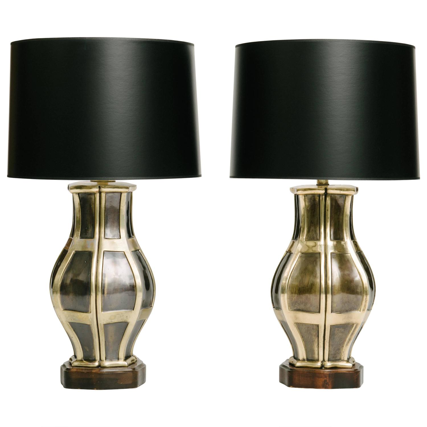 Pair of Vintage Frederick Cooper Brass Lamps at 1stdibs