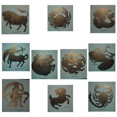 Vintage Rare Set of Ten Fornasetti Zodiac Prints, 1995