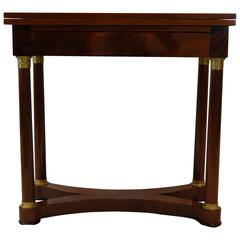 Antique Mahogany Flip-Top Card Table with Leather Insert, circa 1880