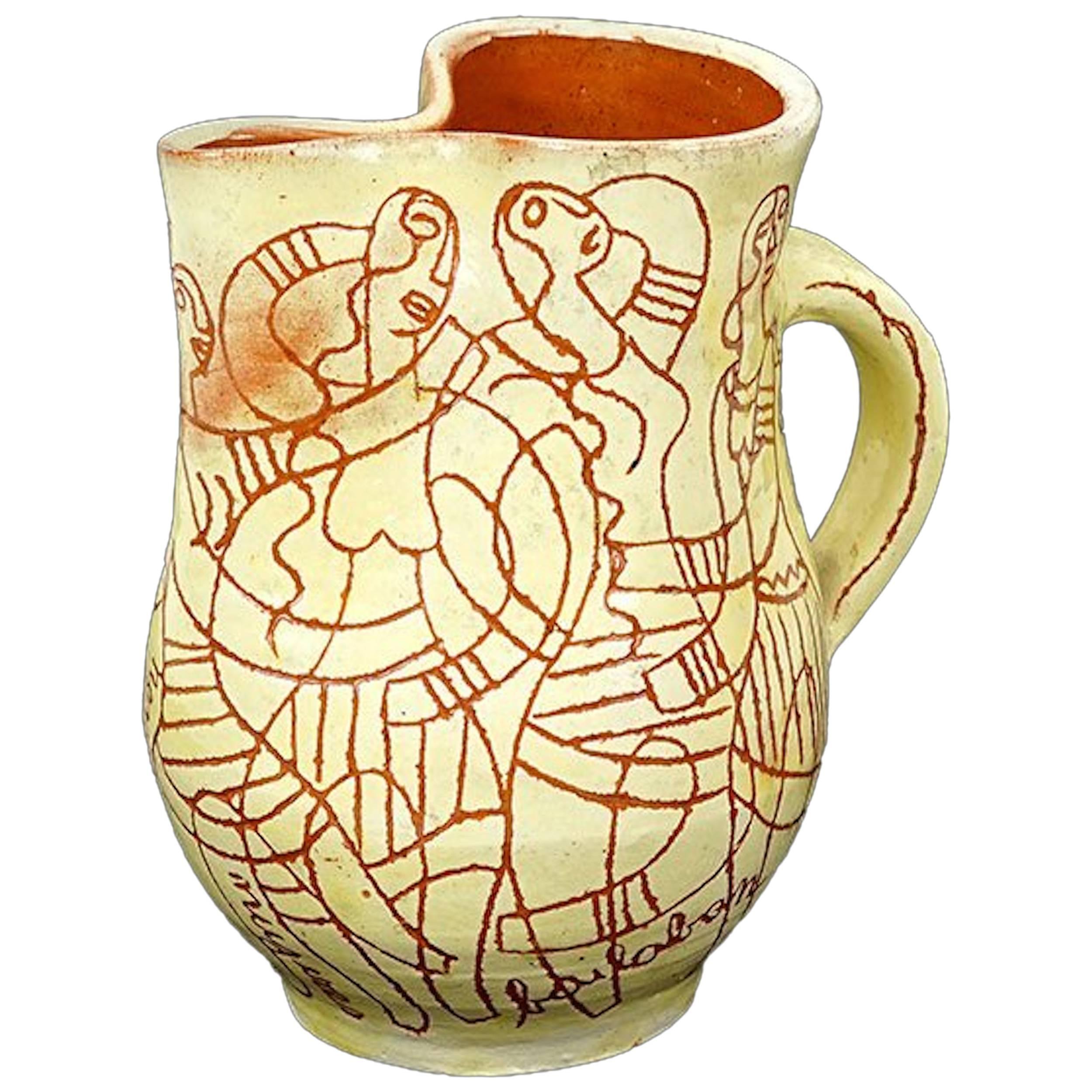 Glazed Terra Cotta Pitcher, Josep Llorens Artigas