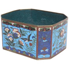 Antique Chinese Cloisonné Octagonal Cachepot or Box, circa 1900