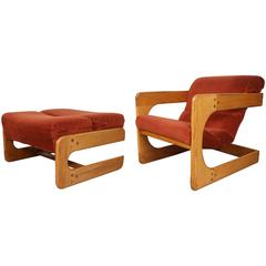 Lou Hodges Lounge Chair and Ottoman