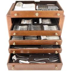Art Deco Silver Plated 178 pc cutlery set by Frionnet in Original Case, 1930