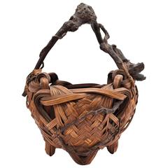 Meiji Period Bamboo Ikebana Basket