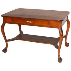 Antique Chippendale Oak Library Table Desk