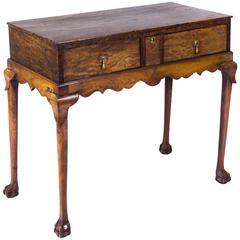 Rare Early 18th Century Country Made Burr Yew Lowboy