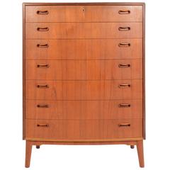 Danish Modern Vodder Style Seven Drawer Dresser