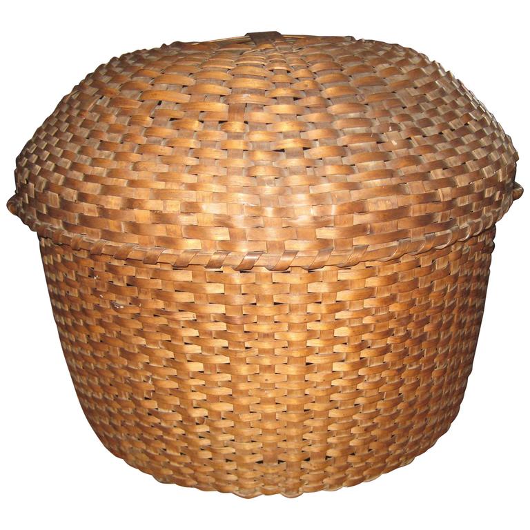Antique Covered Basket For Sale at 1stdibs