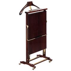 Vintage Italian Mahogany and Brass Gentleman's Valet