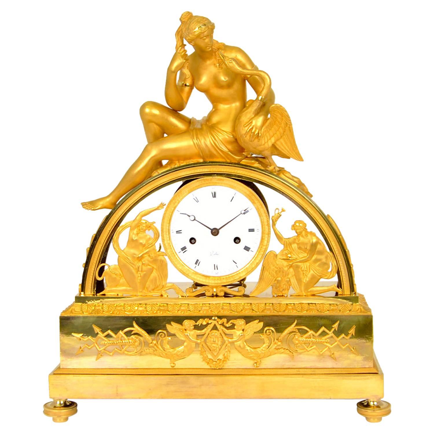 Early 19th Century Gilt Bronze Table Clock  For Sale