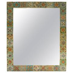 Large One of a Kind Persian Tile Mirror 9