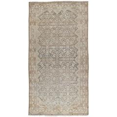 Antique Malayer Carpet, Handmade Oriental Rug, Ivory, Gray, Taupe, Fine Allover 12
