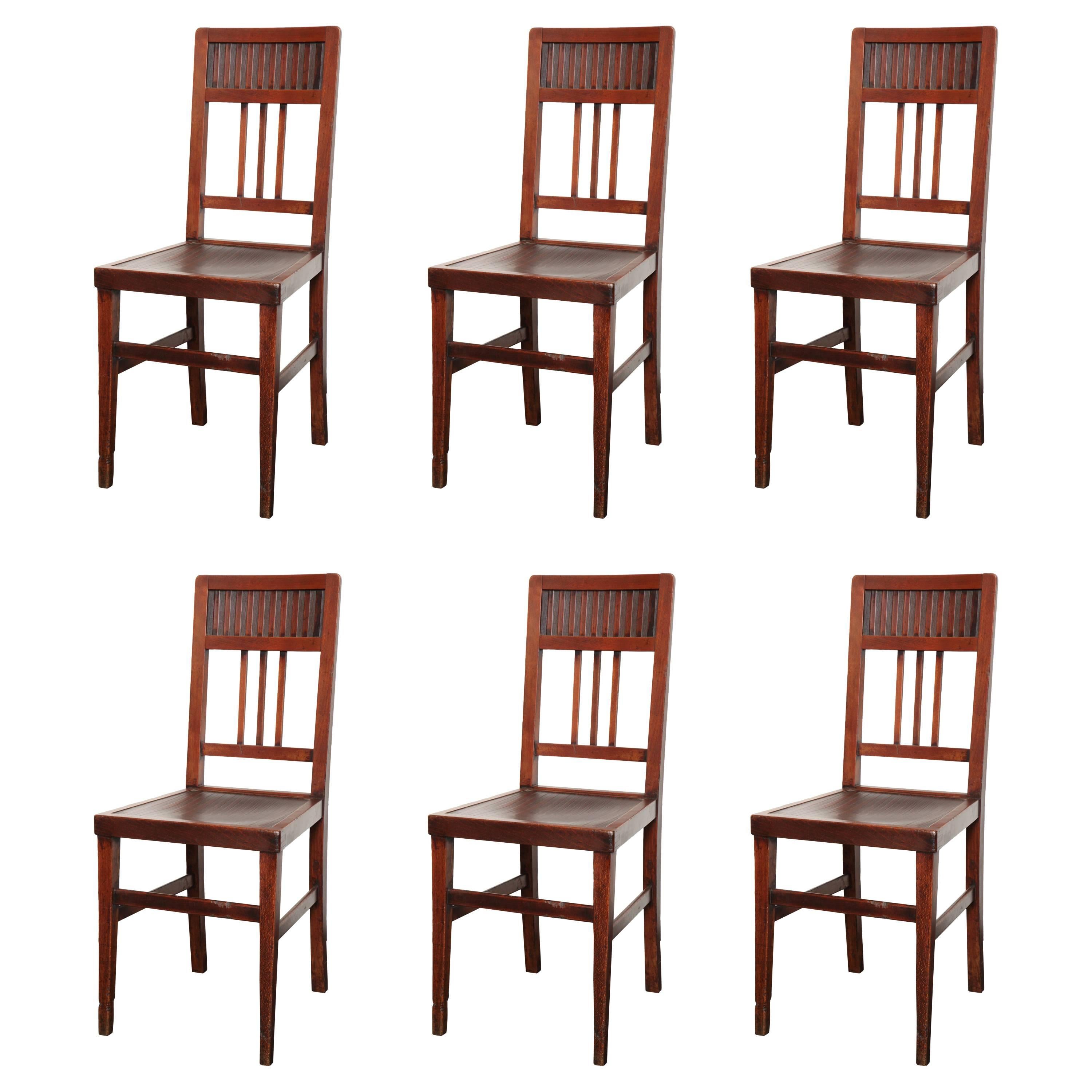 Set of Six Late 19th Century Viennese Dining Chairs For Sale
