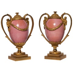 Fine Pair of Antique English Porcelain & Ormolu Cassolettes Att. Matthew Boulton