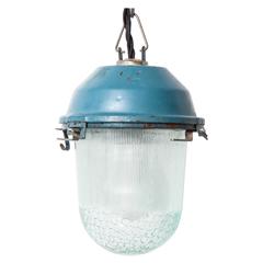 Enamel Ribbed Glass Pendant