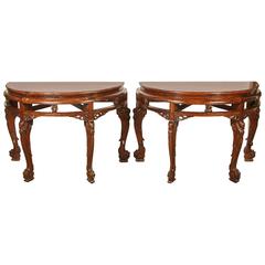 Chinese Center table or Pair of Demi Lunes