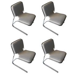 Set of Four Aerodynamic Chairs in the Manner of Gio Ponti