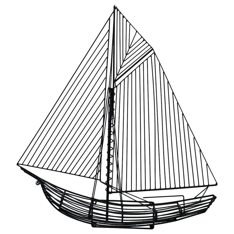 Bent Steel Boat Sculpture, Wall Hanging by Curtis Jere at 1stDibs