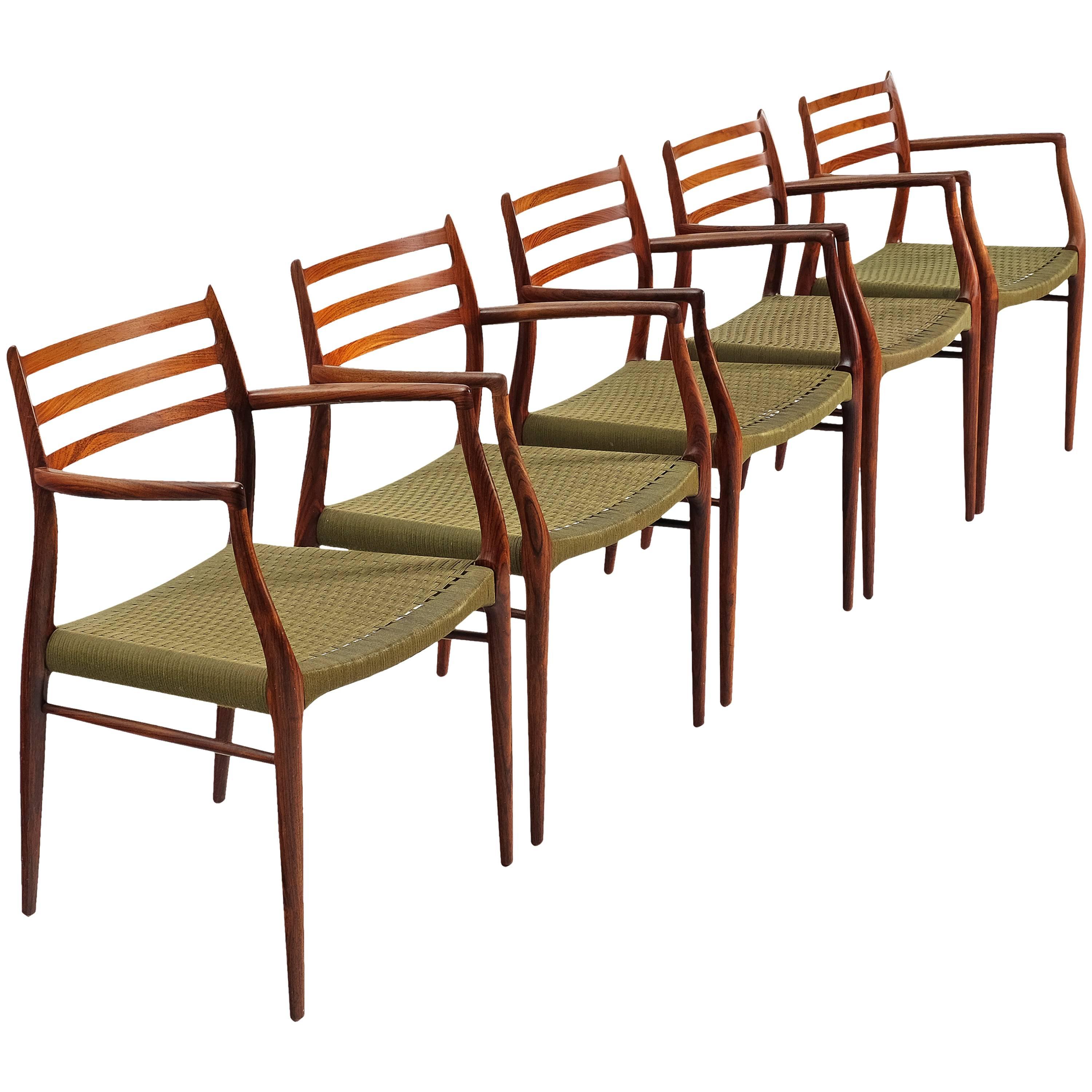 Niels Møller Set of Five Armchairs 'Model 62'