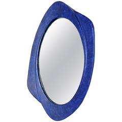 Italian Glazed Ceramic Wall Mirror, 1970s 6