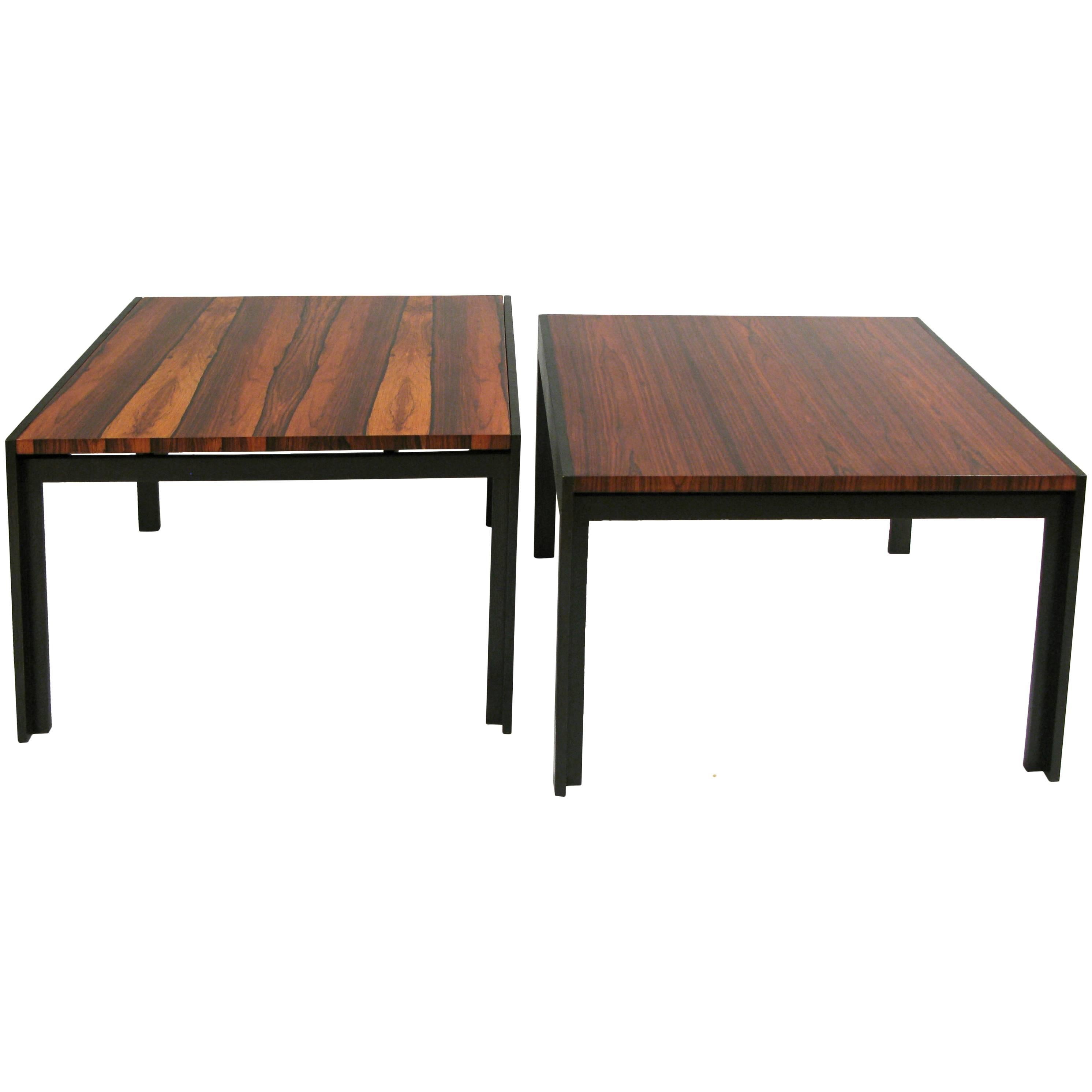 Pair of Elegant Modern Rosewood Tables by Baker