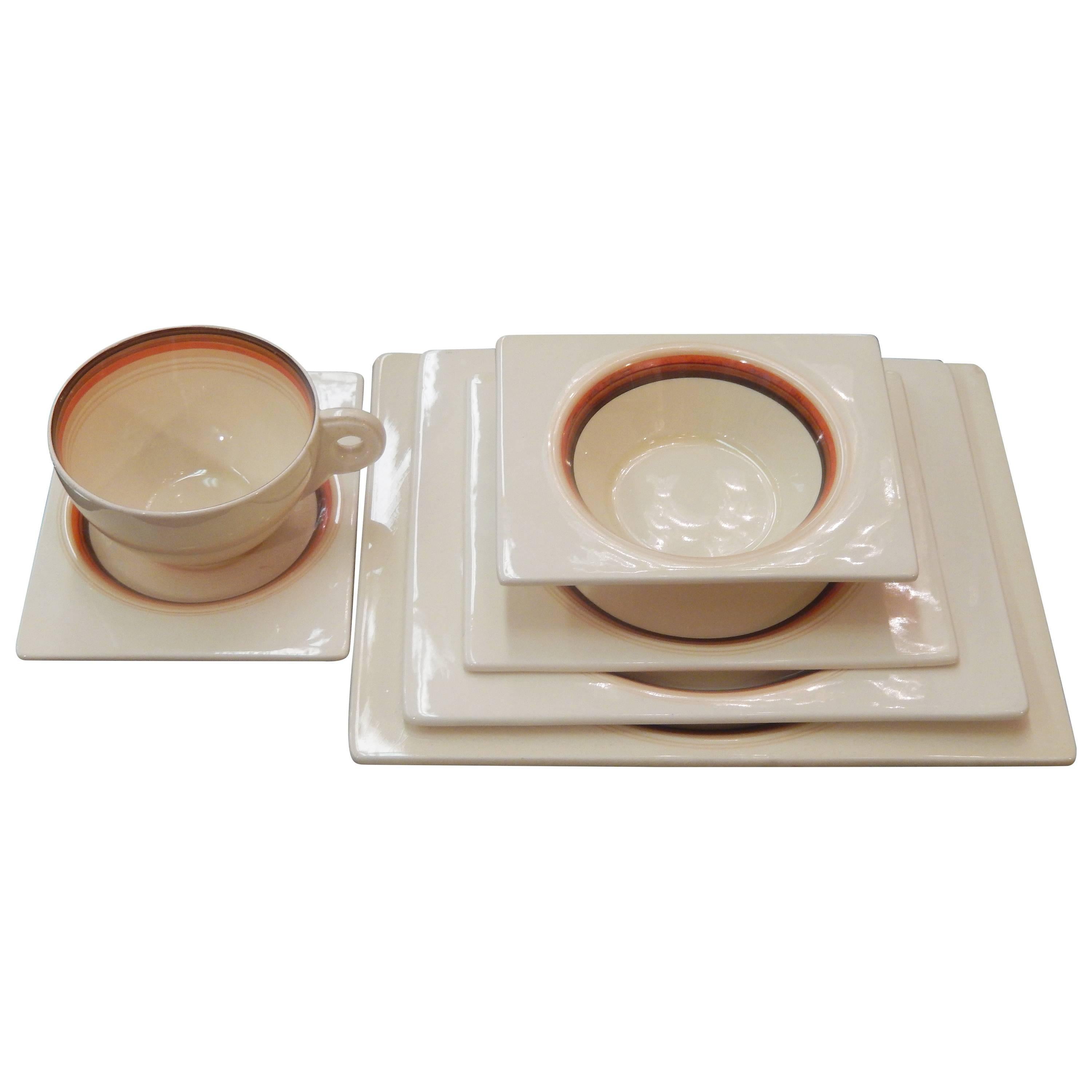 Clarice Cliff Biarritz for Royal Staffordshire 60-Piece China Set For Sale