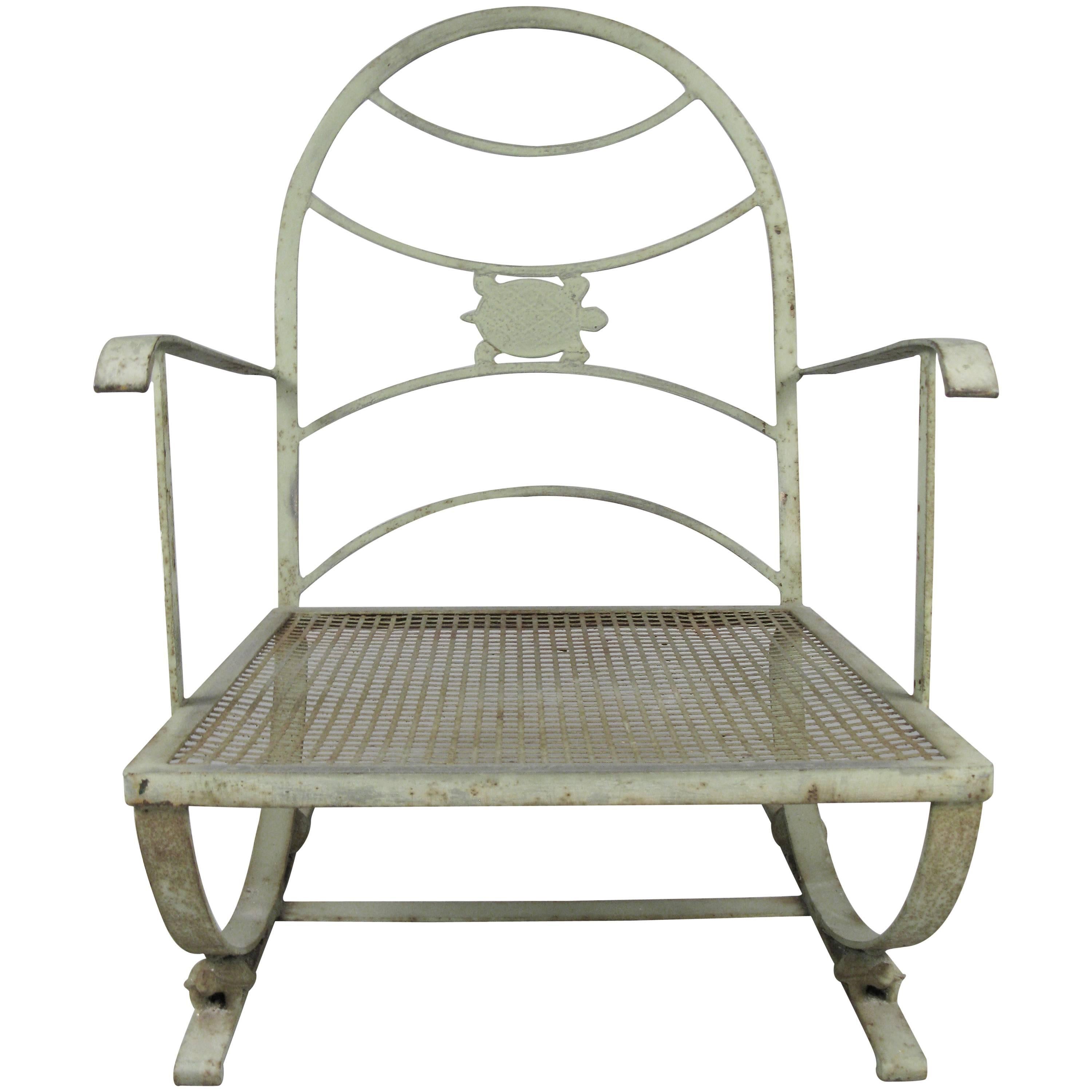 Vintage Wrought Iron Turtle Lounge Chair