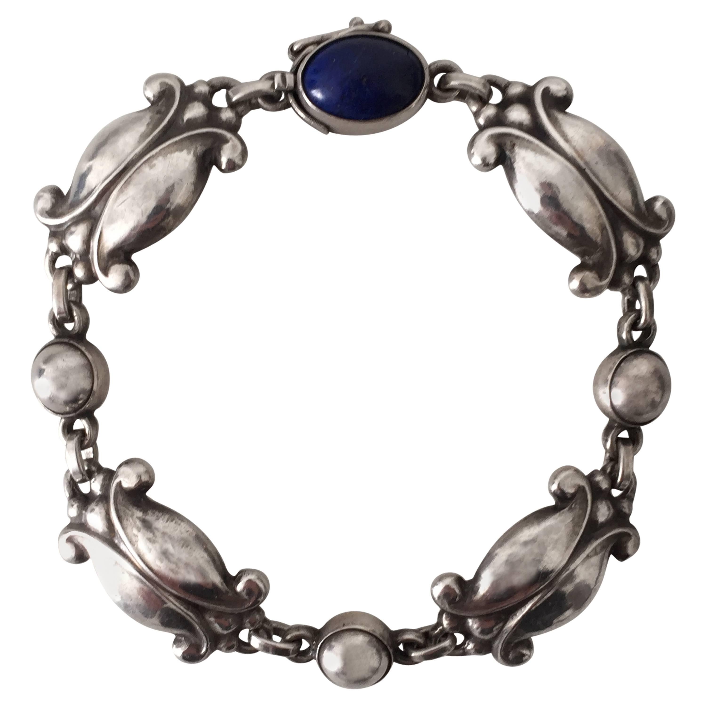 Georg Jensen Sterling Silver Bracelet with Lapis Lazuli