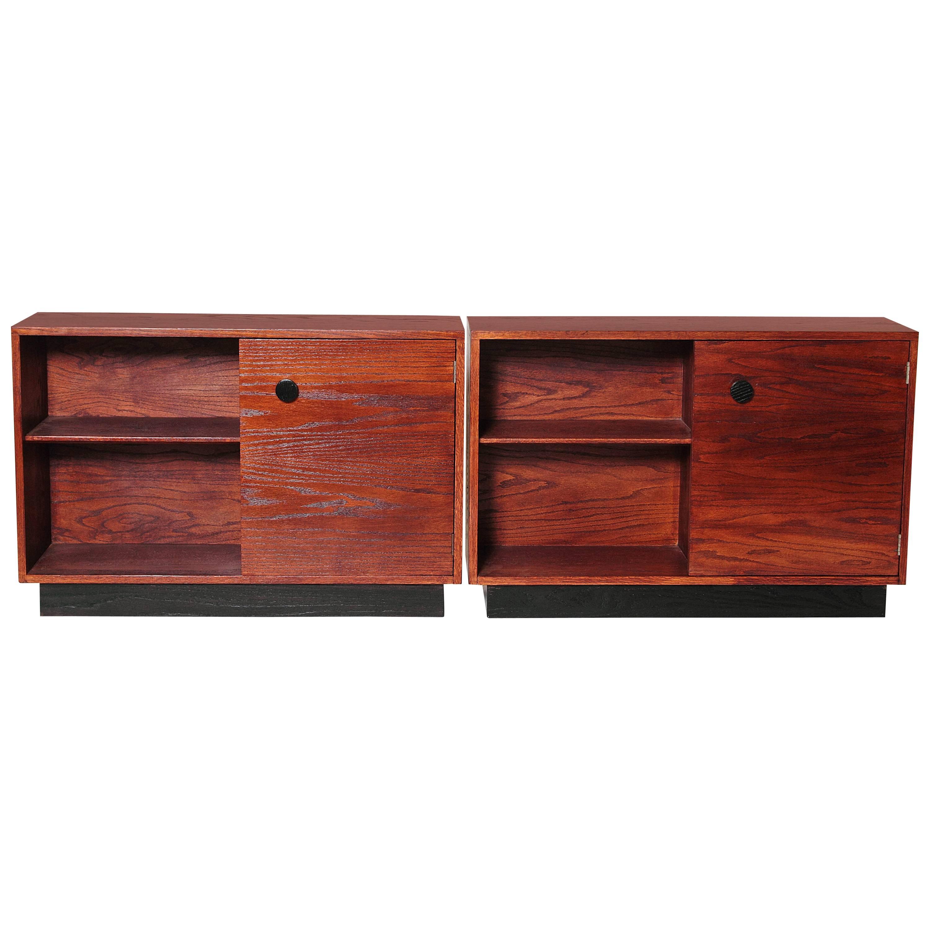 Machine Age Art Deco Gilbert Rohde Signed Smart Set Pair Cabinets for Kroehler