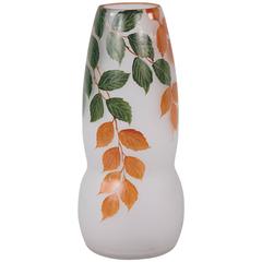 French Frosted Glass Vase, 1900s 6