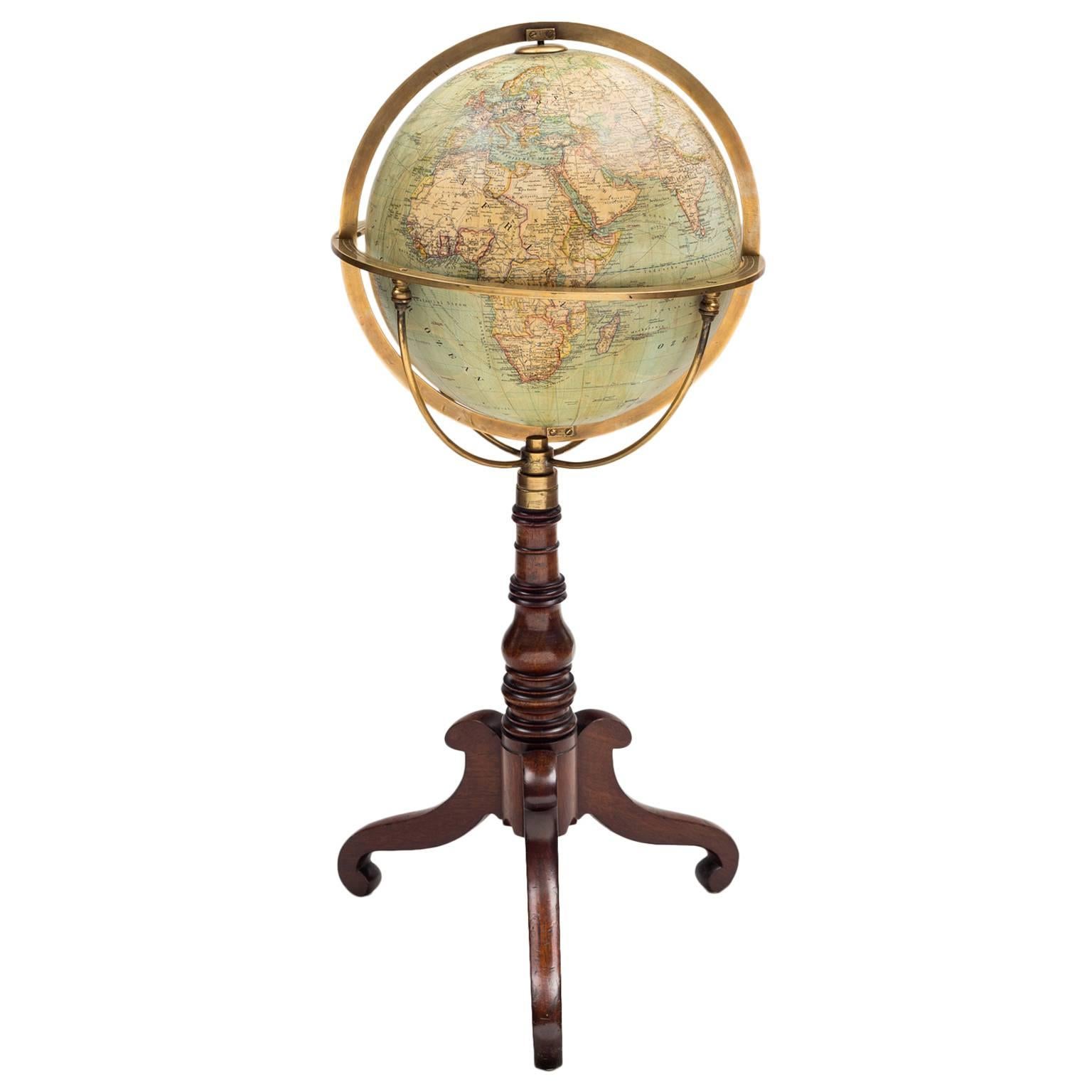 Terrestrial Globe on Stand by Wagner & Debes For Sale