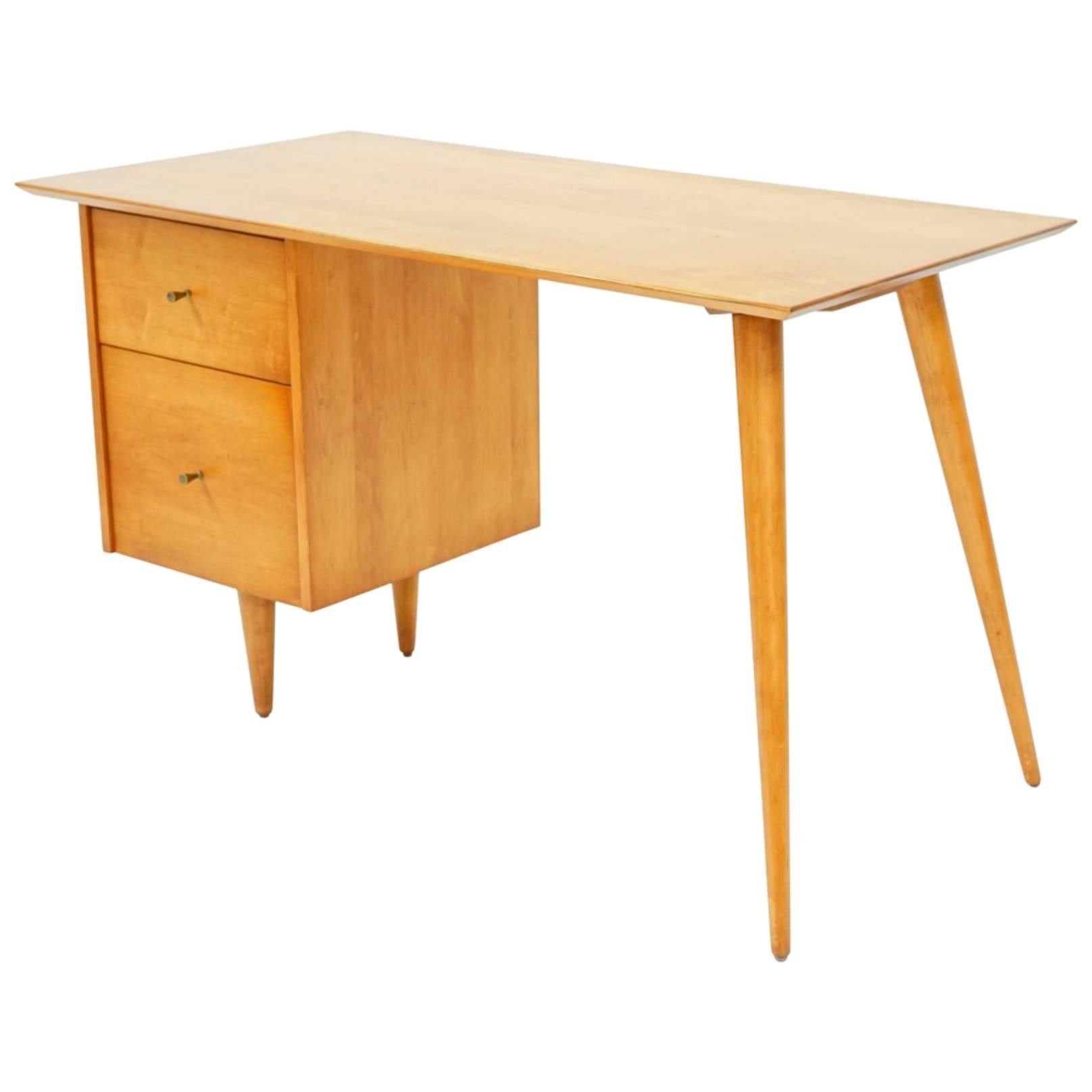 California Modern Solid Maple Desk by Paul Mccobb 