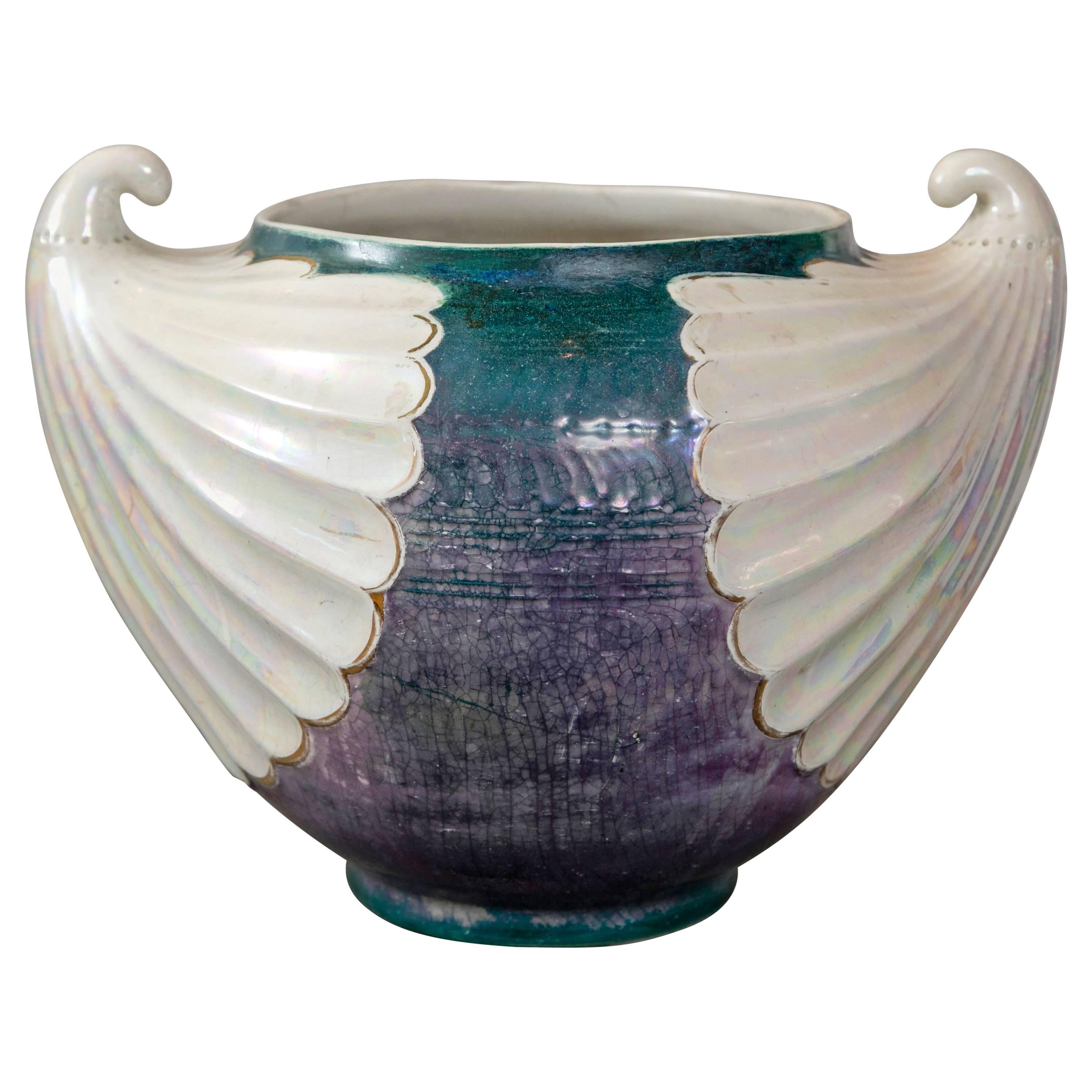 Large Art Nouveau Ceramic Glazed Pot by Christopher Dressner