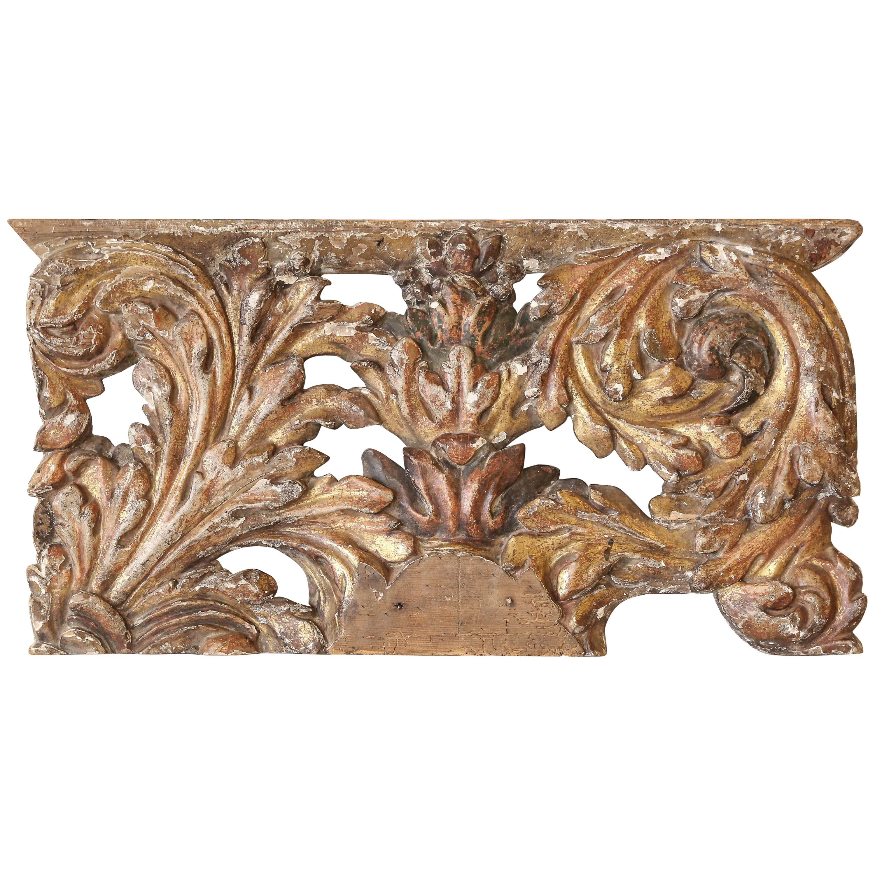 Decorative 18th Century Carved and Gilded Architectural Fragment