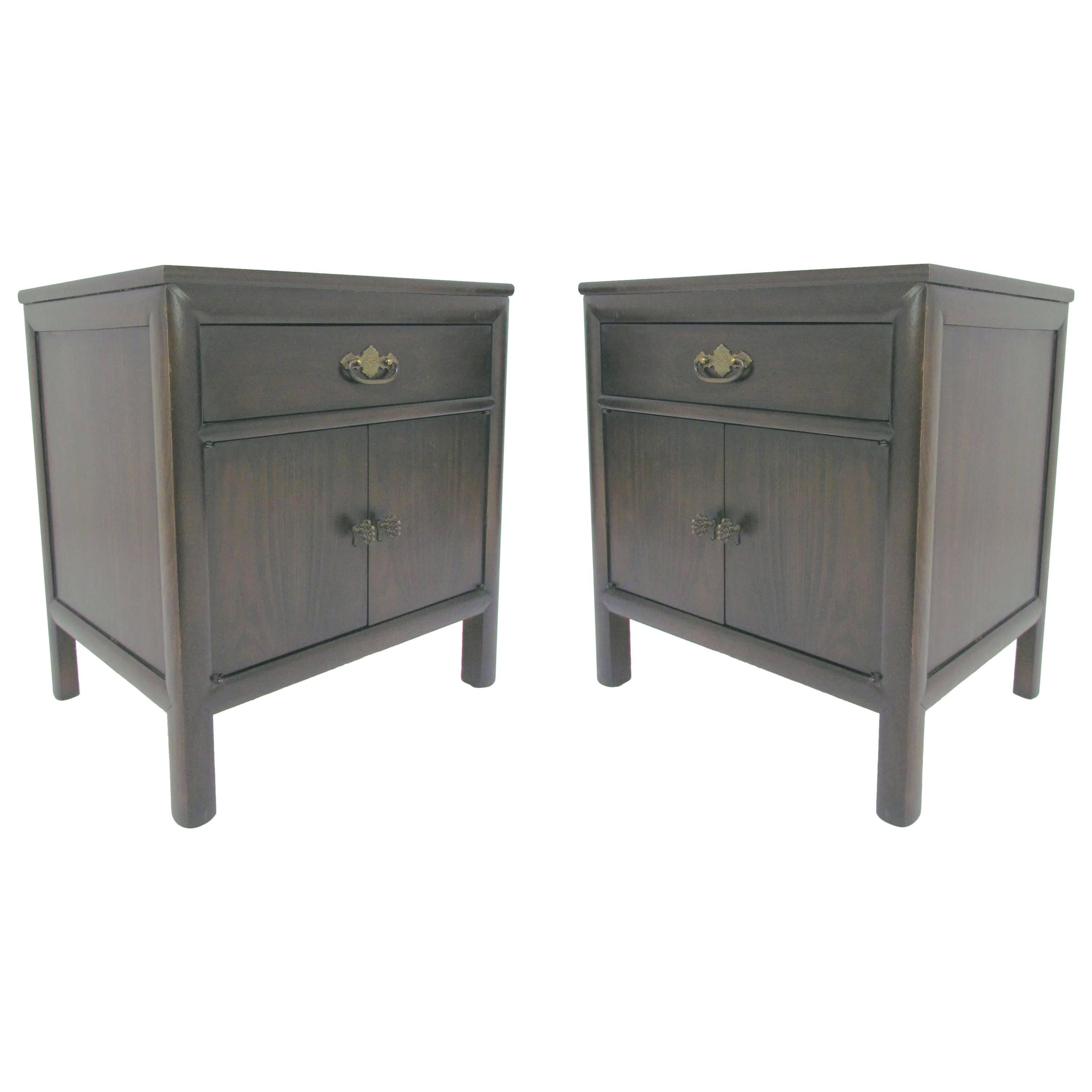 Pair of Mid-Century Asian Inspired Nightstands by Ray Sabota for Century 