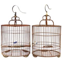 Pair of Vintage Chinese Birdcages 