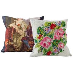 Figural Reverse Needlepoint Cushion