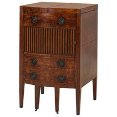 George III Satinwood Bow Fronted Bedside Commode