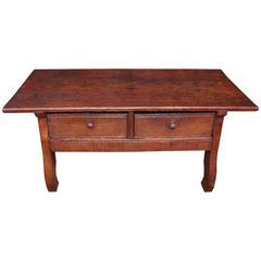 Antique 19th Century Walnut Wooden Low Table or Coffee Table Made in Spain