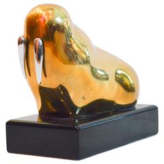 1980s Brass Walrus Sculpture by Lou Ehrlich