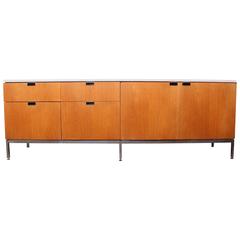 Oak and Marble Credenza by Florence Knoll