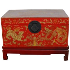 Chinese Polychrome Trunk on Stand