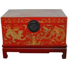Chinese Polychrome Trunk on Stand 4
