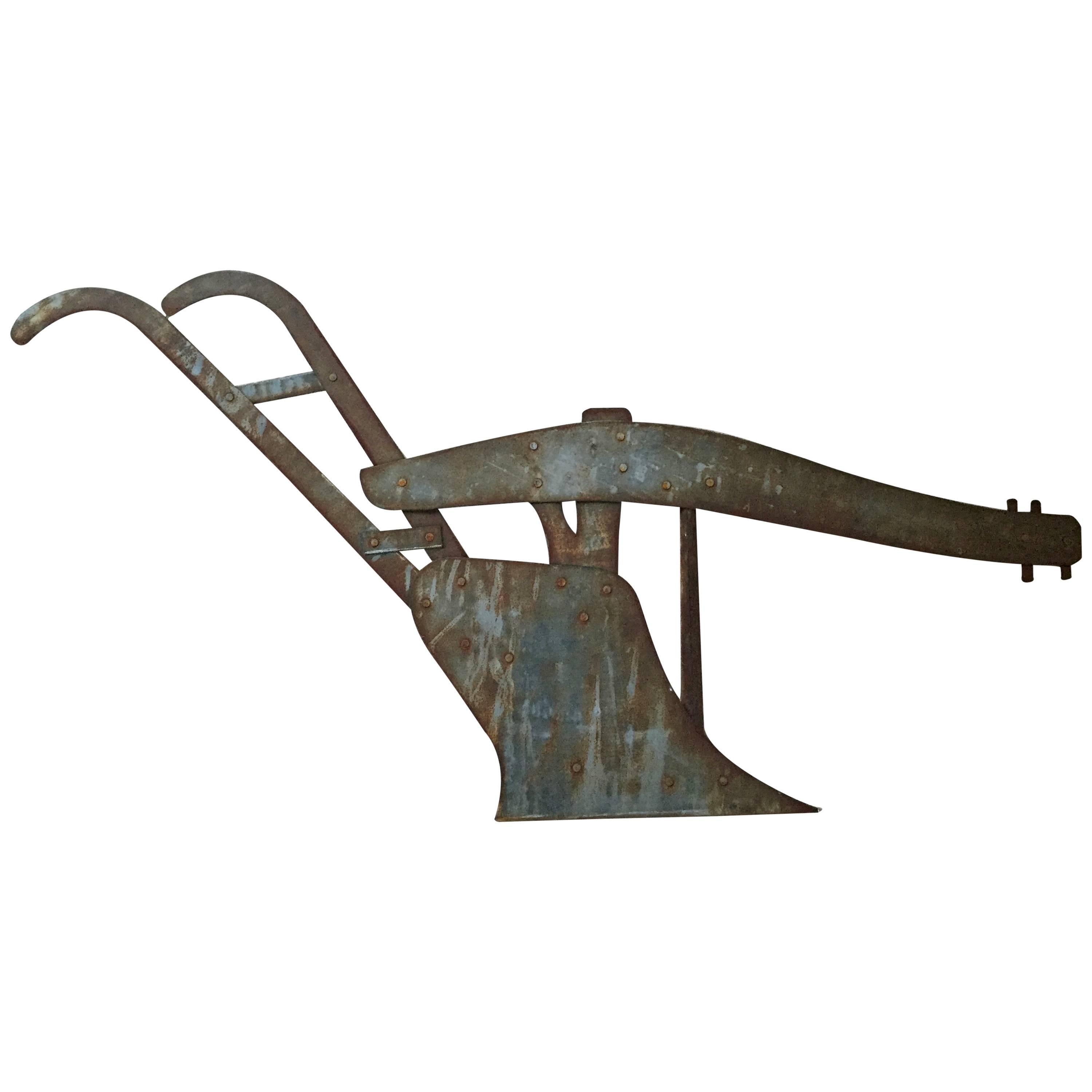 Rare 19th Century Sheet Iron Weathervane of a Plow American