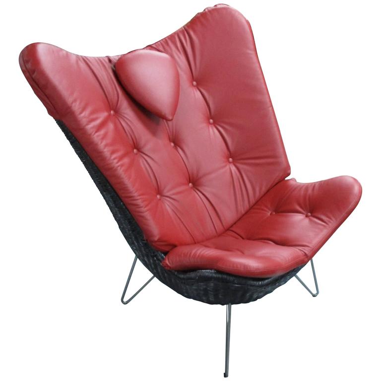 Corollo Lounge Chair By Knud Vinther, Italian Semi Aniline Leather