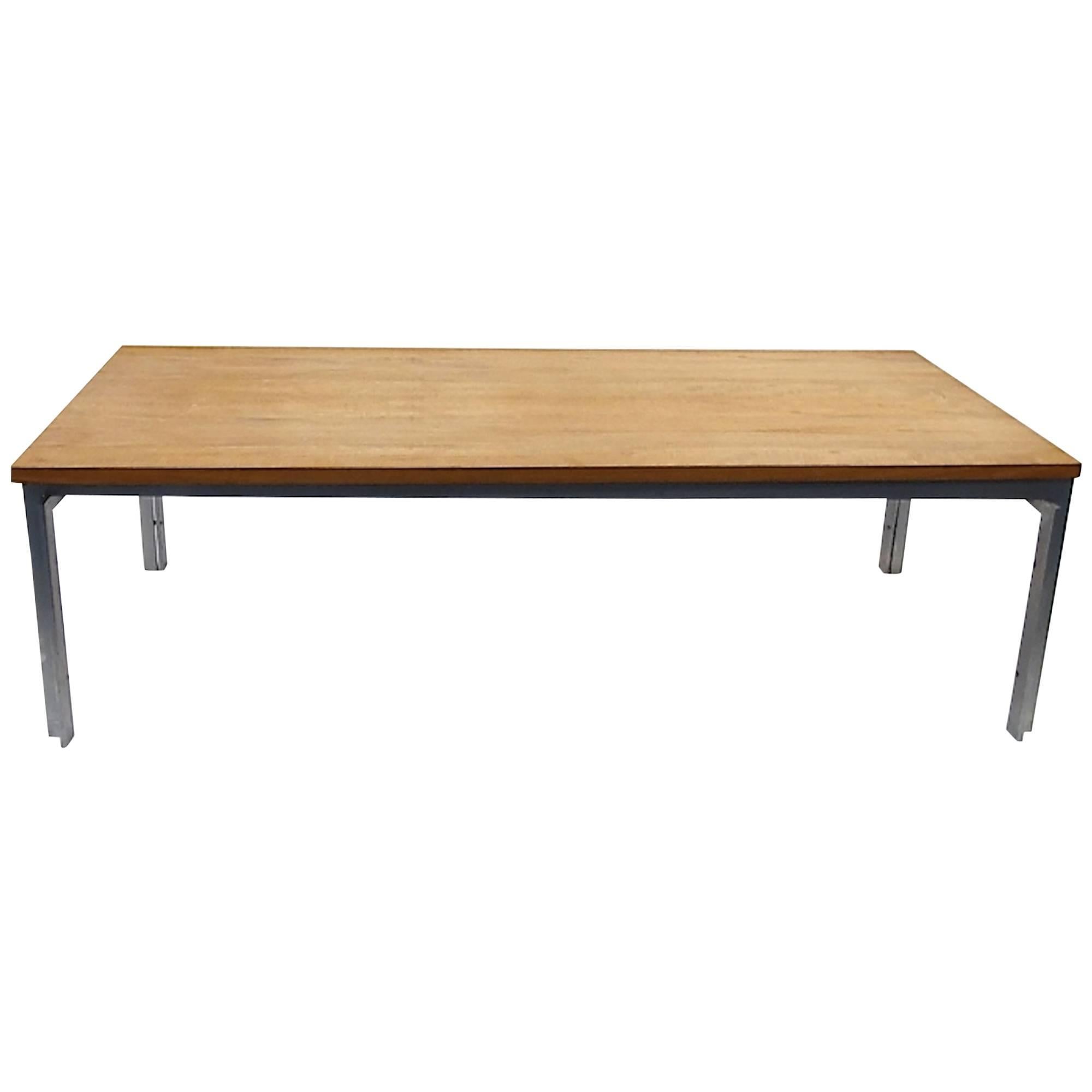 Rare table basse pk59 avec plateau en bois de teck unique