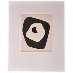 Jean Arp "Silent Tension" Woodcut, Paris, 1951, with Hand Signed Colophon