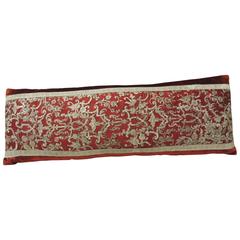 Large 18th Century Persian Silver and Red Bolster Pillow 10