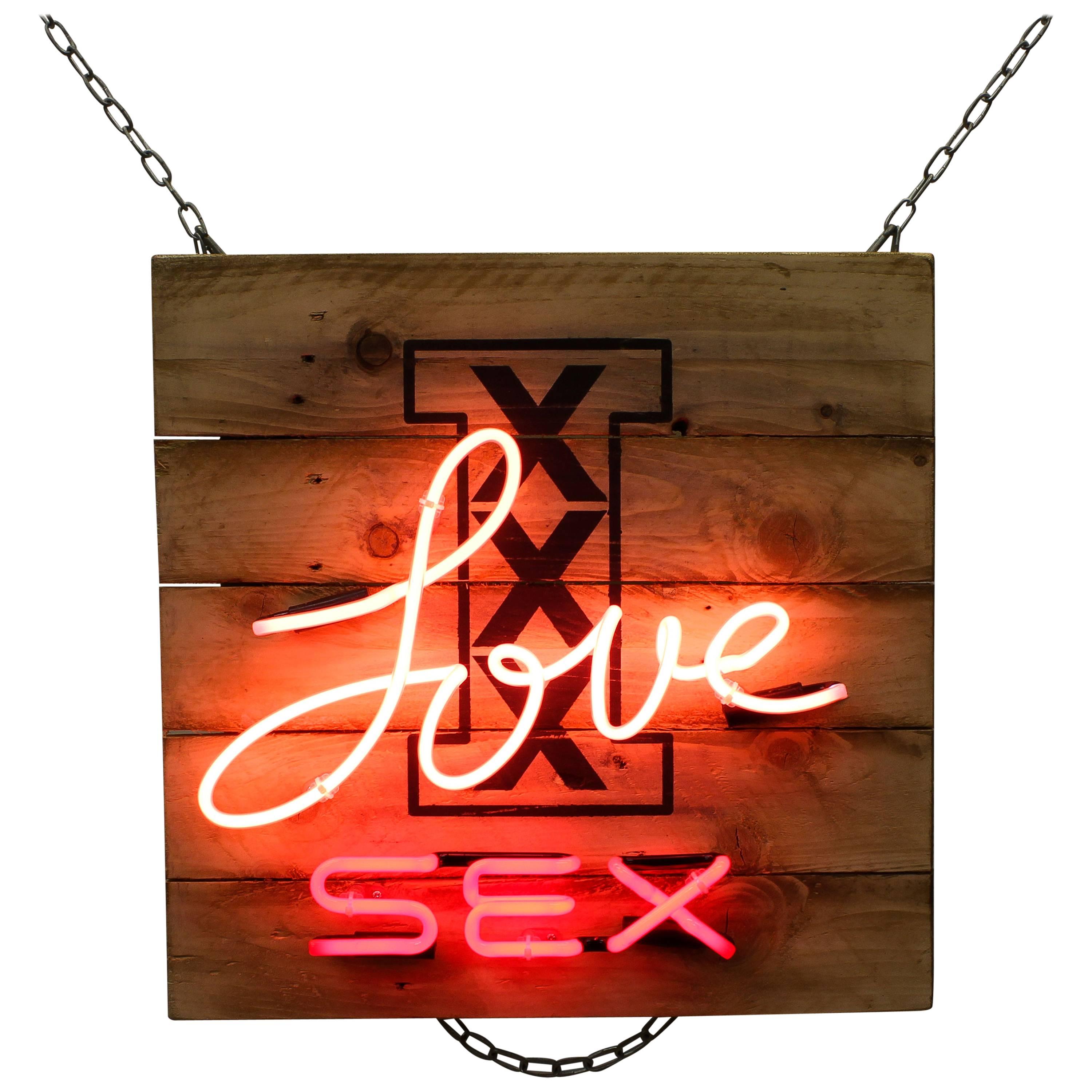 "I Love Sex" Neon Sign For Sale