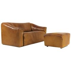 1970s De Sede DS 47 Vintage Buffalo Leather Cognac Sofa No. 3
